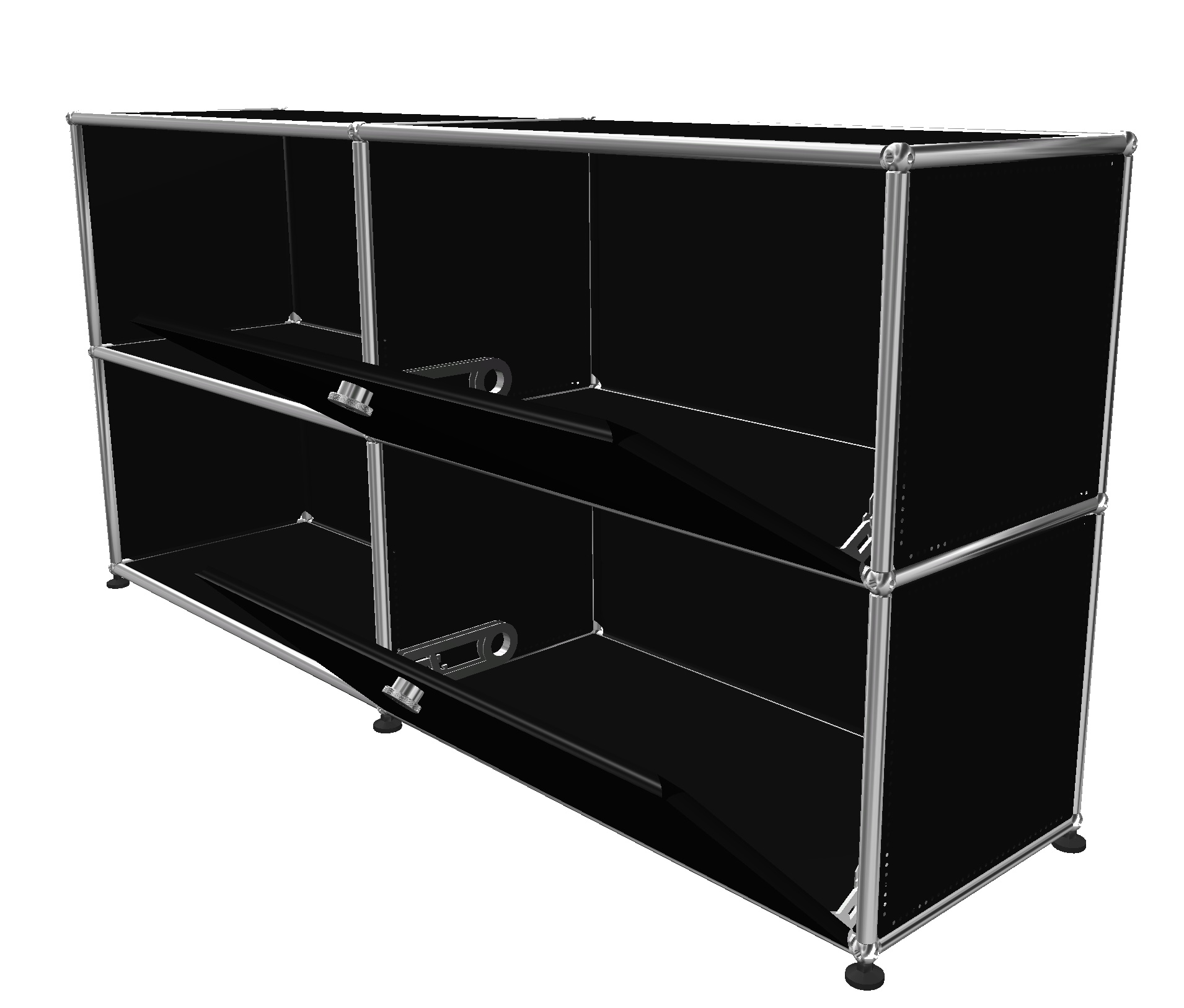 USM Haller Buffet 2 Ouverts / 2 volets à droite Noir graphite - FAST DELIVERY