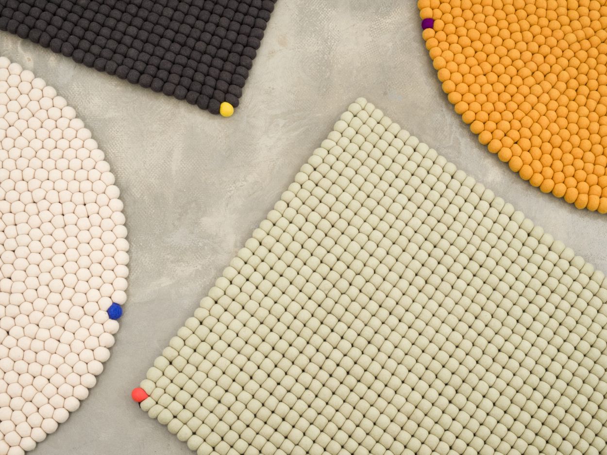 Big One Rectangulaire Tapis en feutre 200 x 300 cm myfelt Beige vert