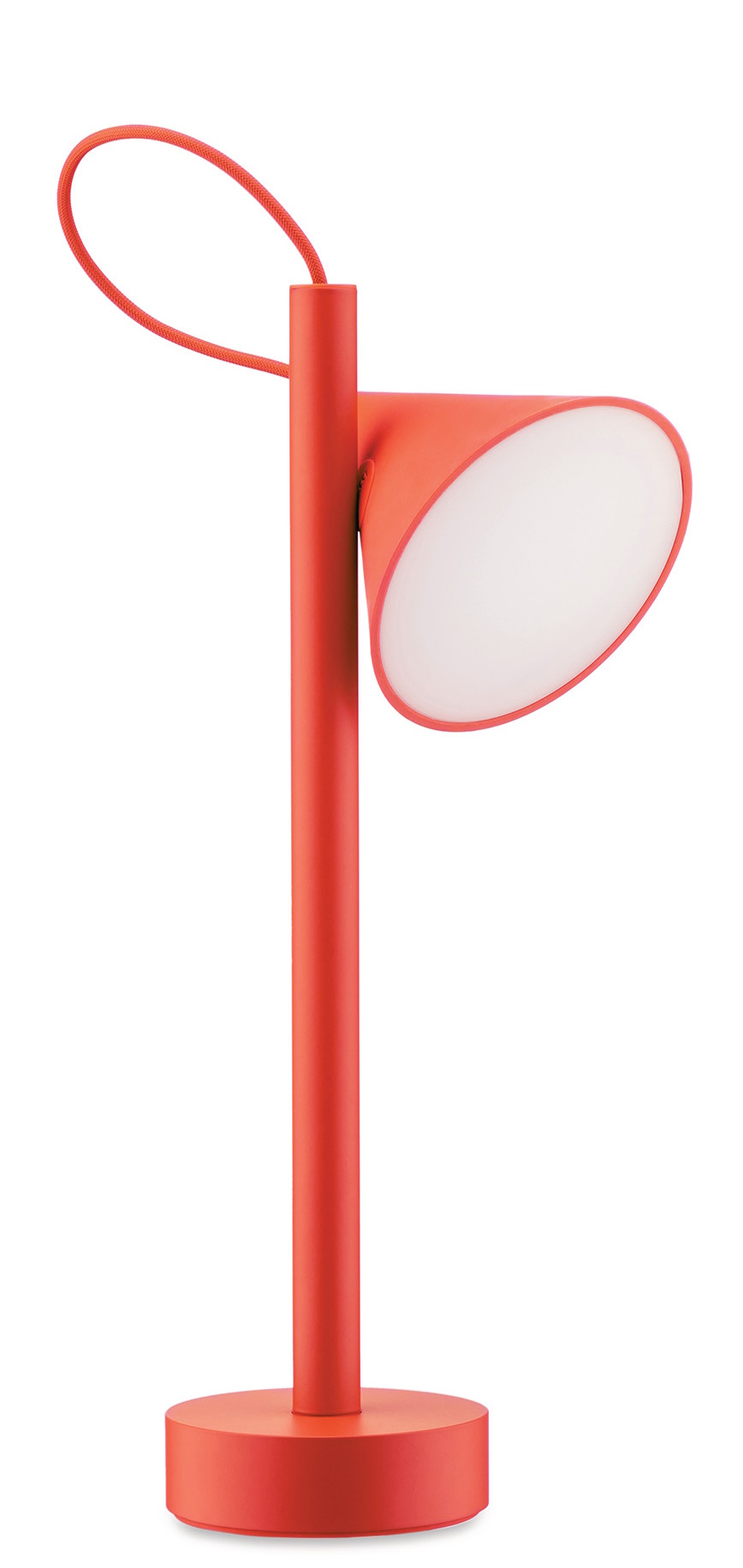 Tsumiki Lampe portable à batterie ME01 Alessi Orange Tsumiki Akku Tischleuchte von Alessi in Orange: Moderne, tragbare Lampe für den Innenbereich.