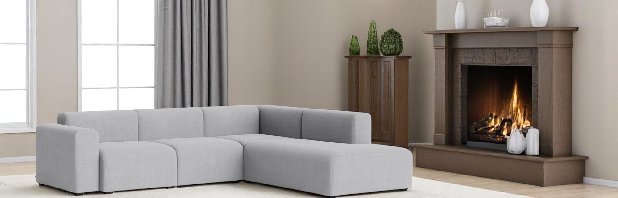 Mags Sofa Corner Combination 2 Low Armrest avec accoudoir à droite Hay