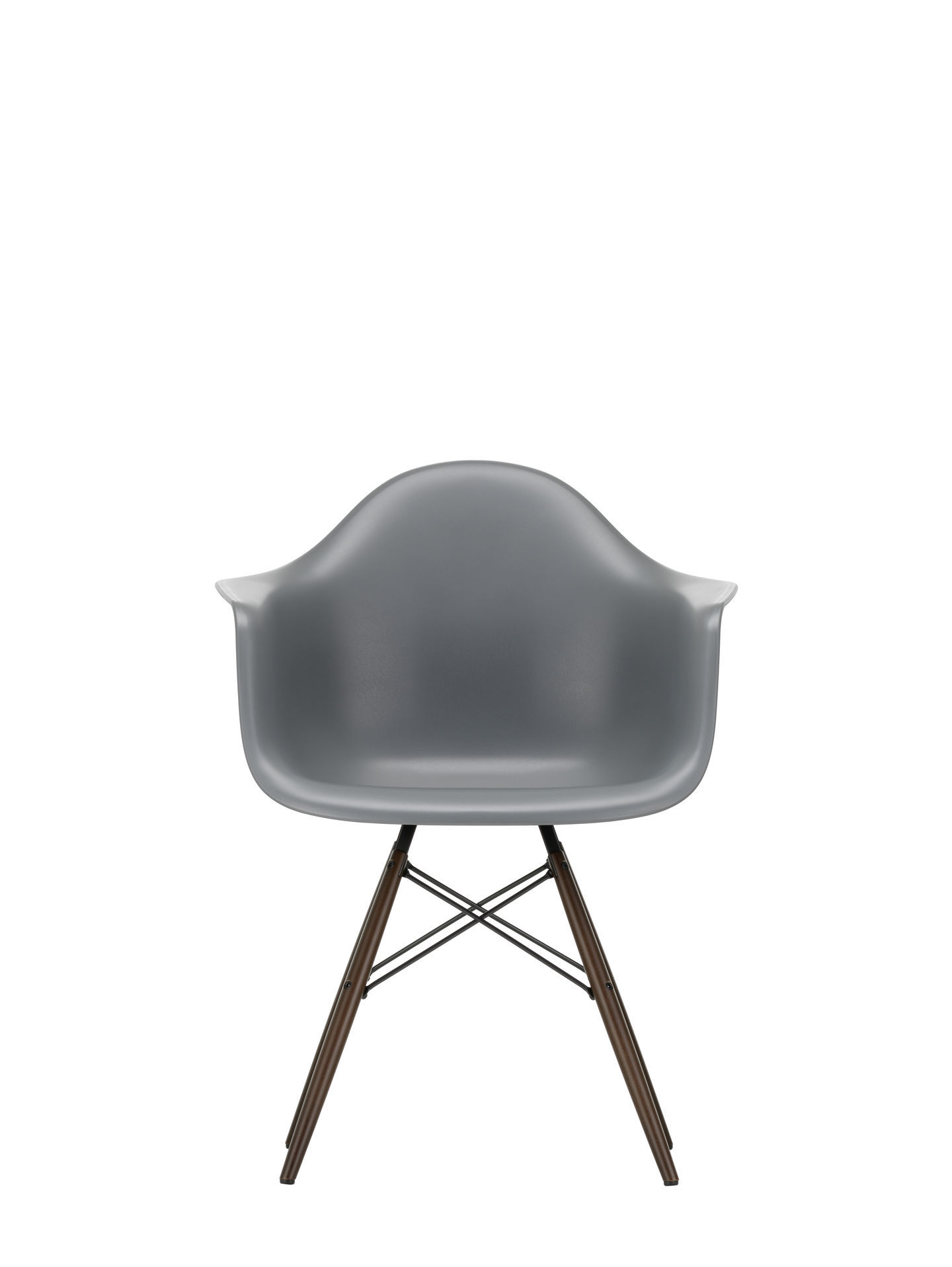 Eames Plastic Arm Chair DAW Chaise Vitra Érable jaunâtre - Granite gris