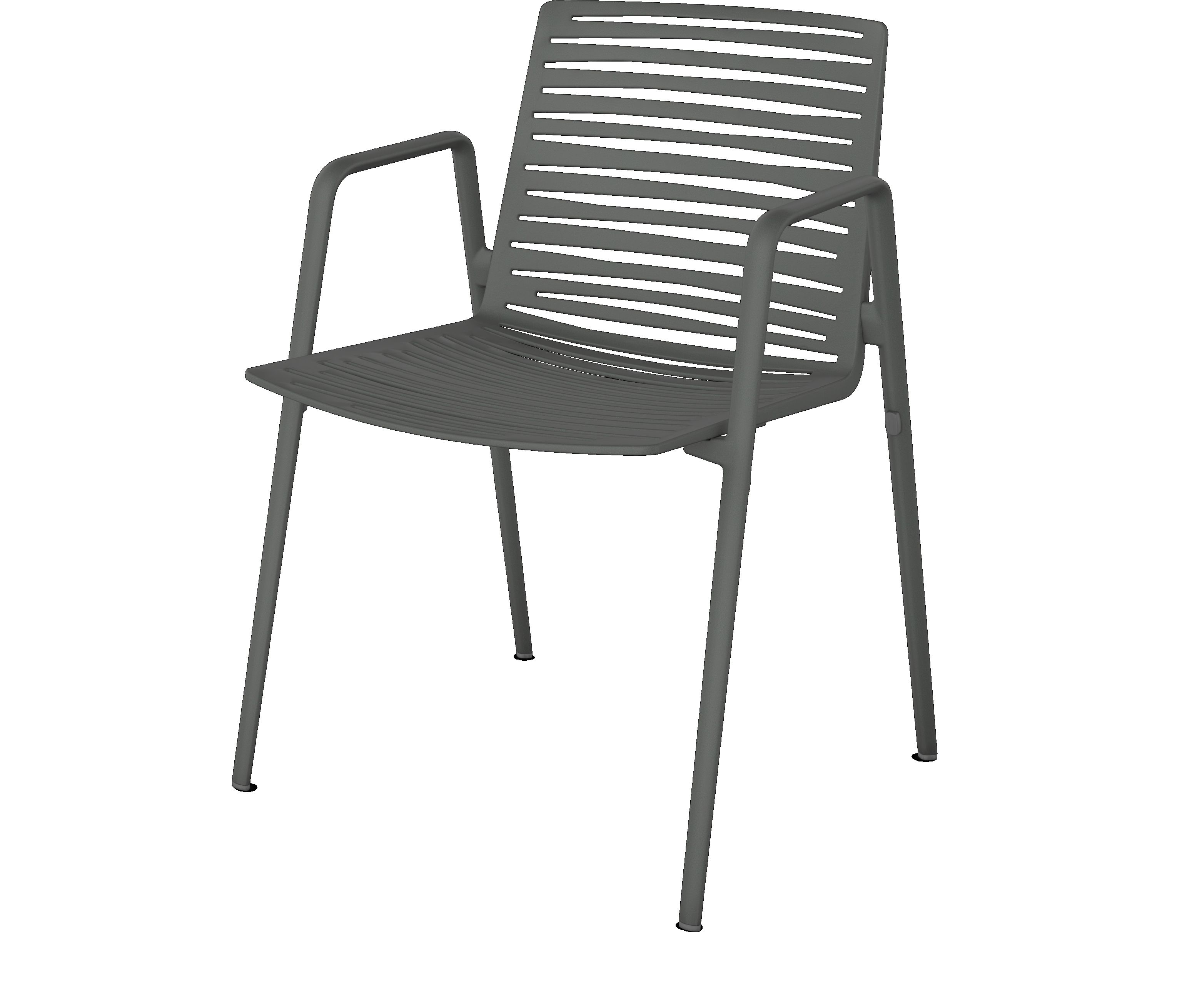 Zebra chaise avec accoudoirs Fast Zebra Stuhl mit Armlehnen Fast, moderner Gartenstuhl aus Aluminium in Anthrazit für den Außenbereich.