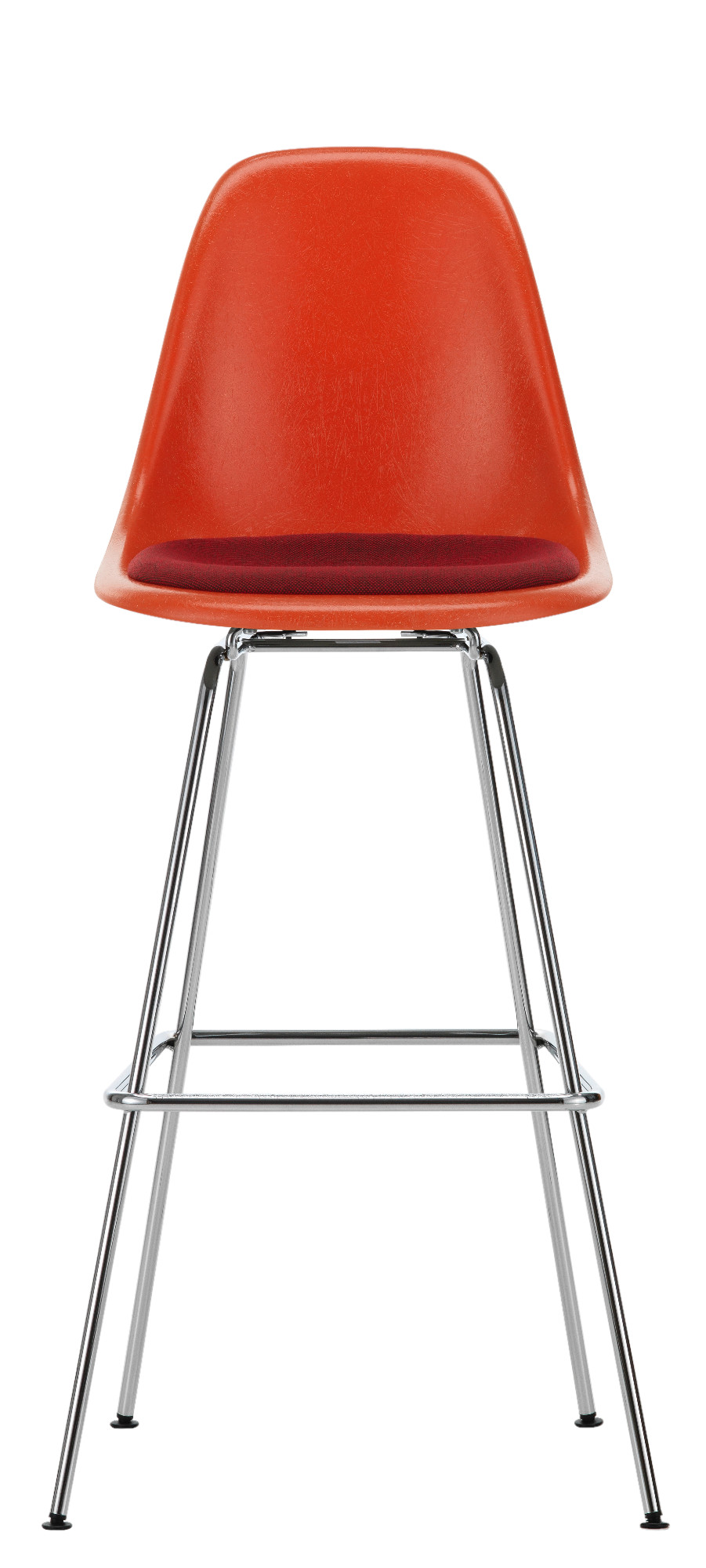 Eames Fiberglass Bar Stool High Tabouret de bar avec coussin d'assise Vitra 