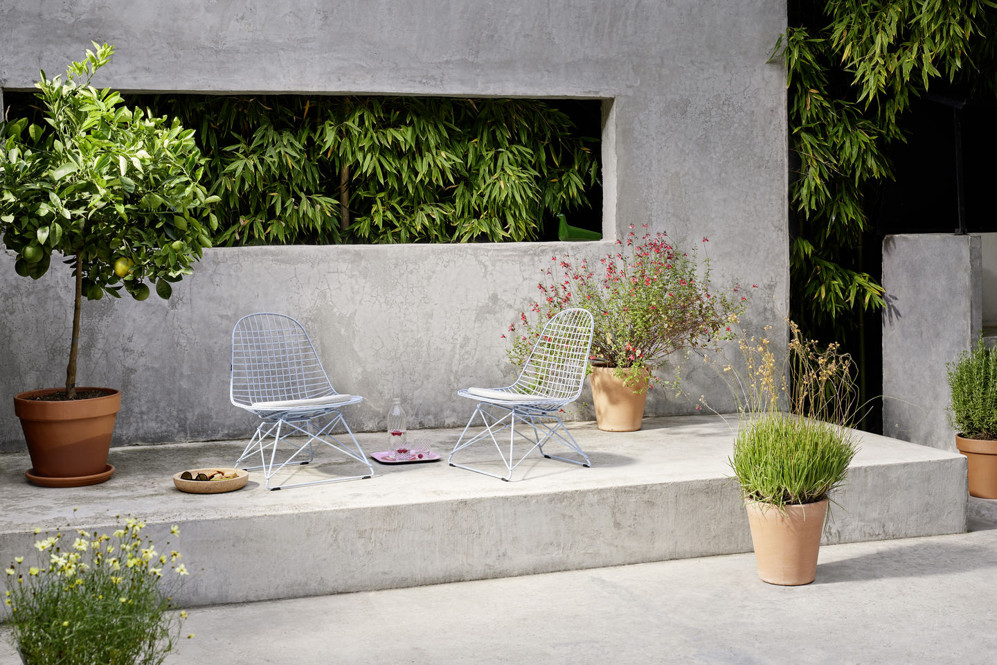 LKR-2 Wire Chair chaise avec assise et dossier revêtus Vitra 