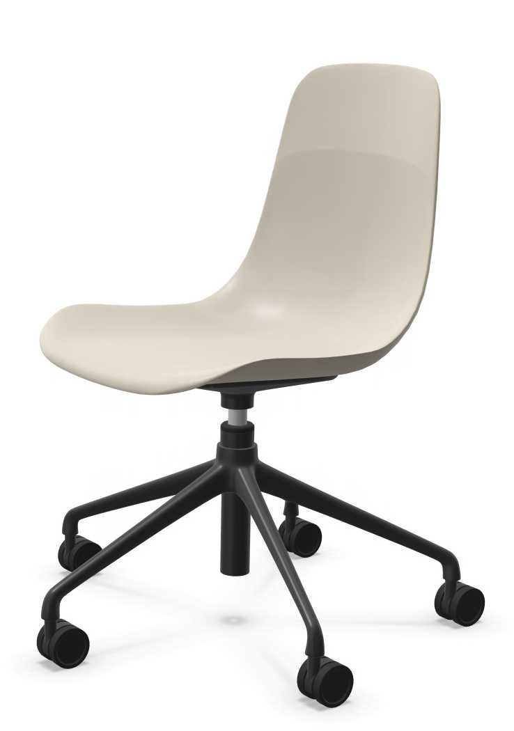 Chaise Elephantino piètement cinq étoiles avec roulettes Kristalia