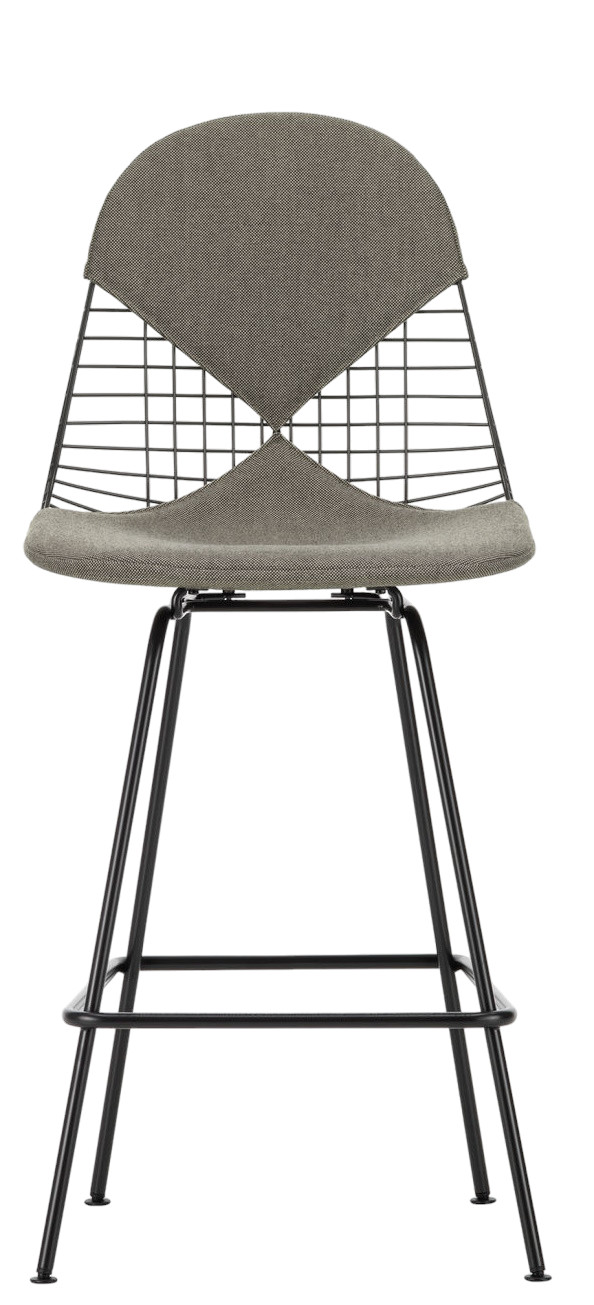 Eames Wire Bar Stool Tabouret de bar moyen avec assise et dossier rembourrés Vitra  