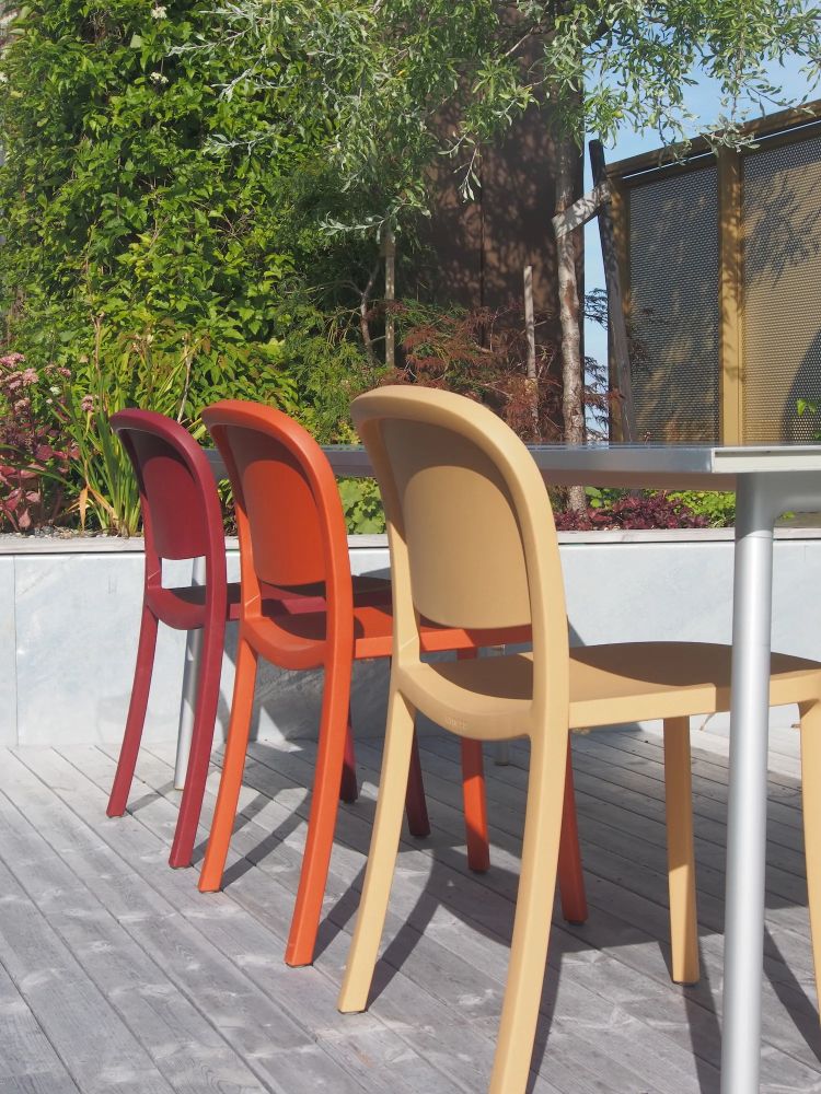 1 Inch Reclaimed chaise empilable Bleu Emeco