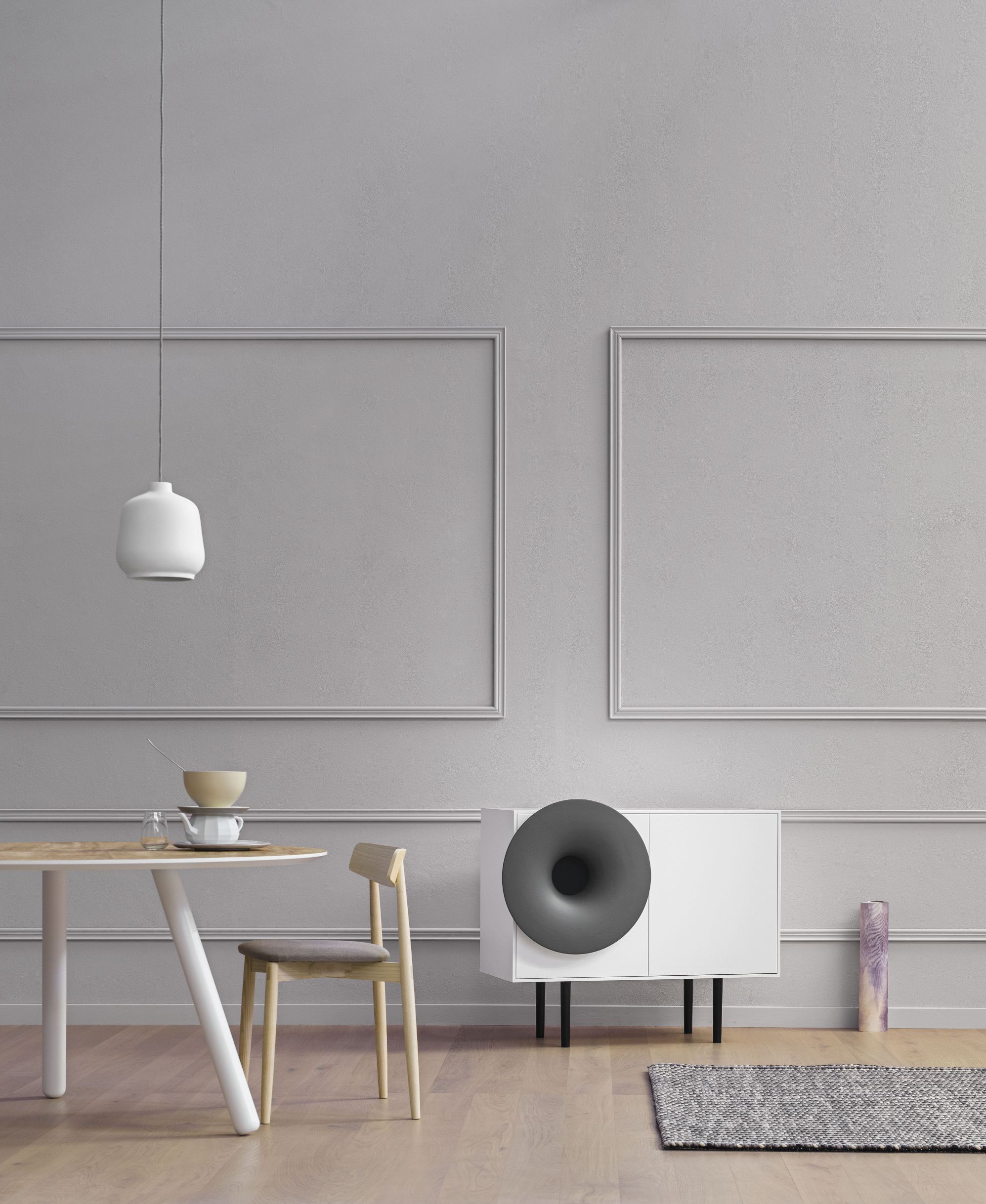 Buffet Caruso Blanc / Gris trompette Miniforms