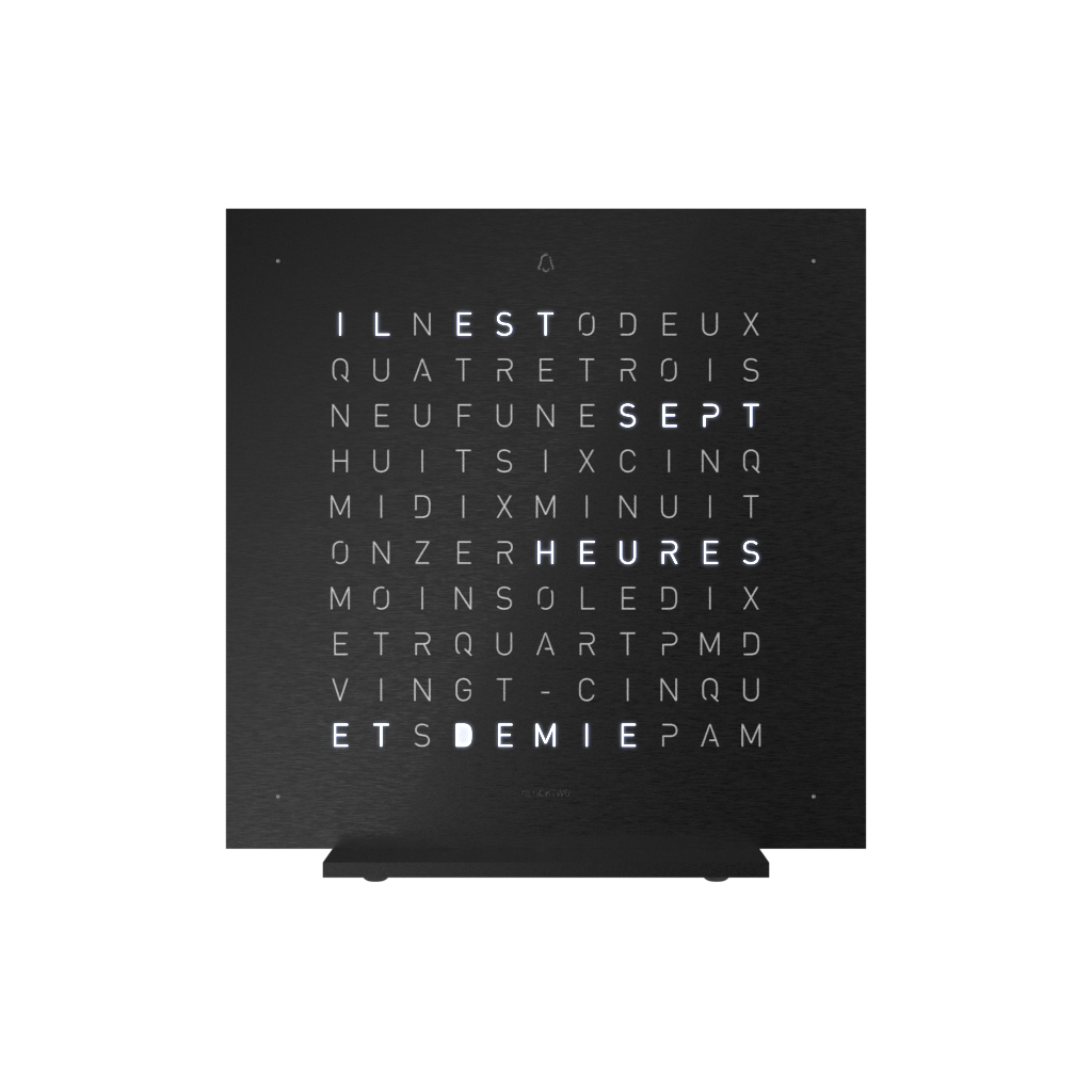  Earth 13.5 Steel Series Horloge de table version / Montre Français QLOCKTWO