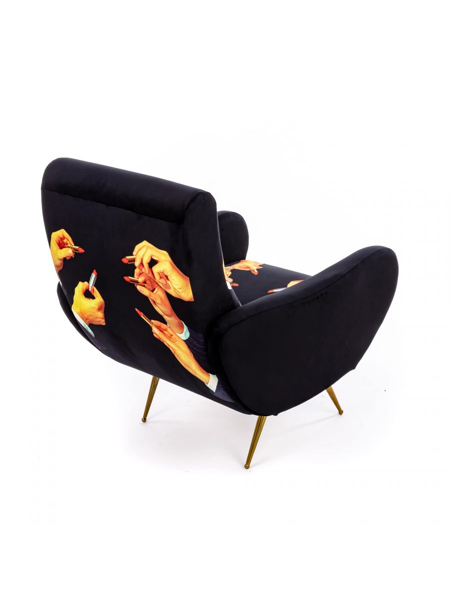 Toiletpaper fauteuil Lipsticks black Seletti