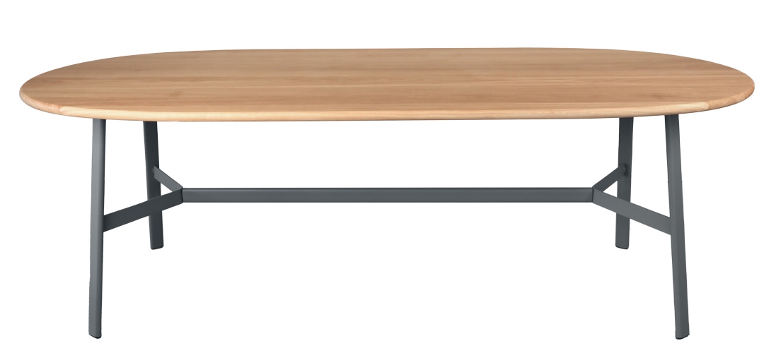 SO'O Table de salle à manger en chêne 220 × 95 cm (ovale) Intérieur Fermob