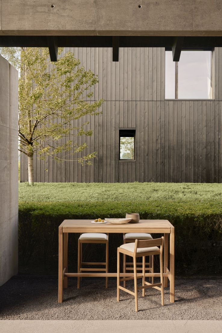 Tabouret de bar d'extérieur Jack en teck Ethnicraft