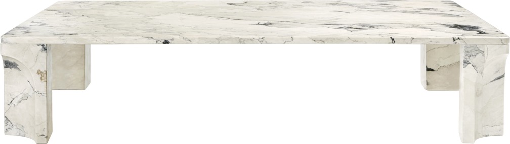 Rechteckiger Couchtisch aus Marmor in Electric Grey, ein Doric Tisch von Gubi.