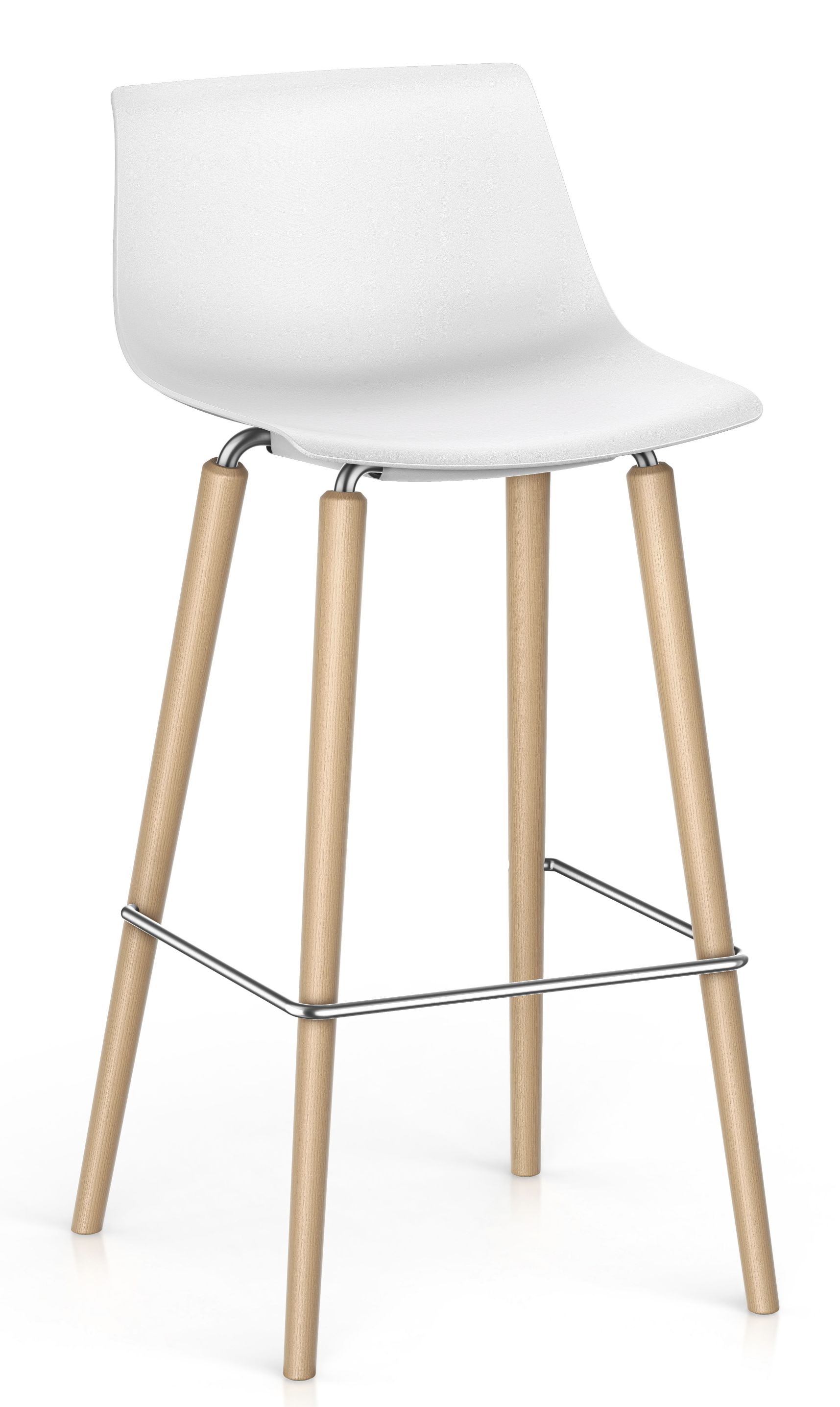 Shuffleis Tabouret de bar 4 pieds en bois Interstuhl