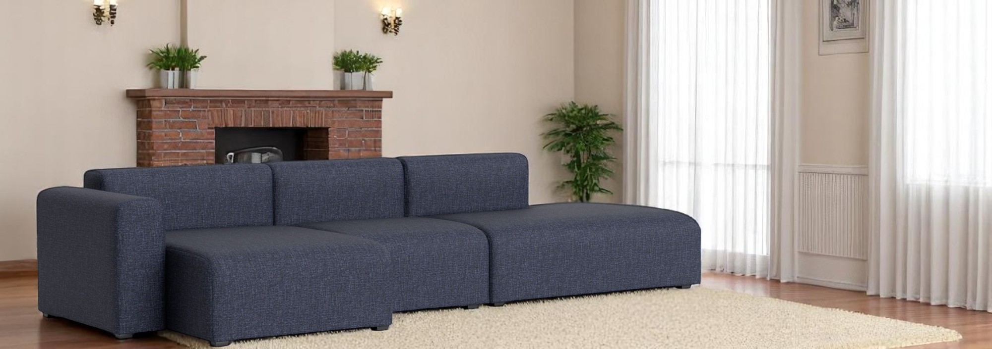 Canapé Mags 3 places Combination 4 Low Armrest avec accoudoir à gauche Hay  