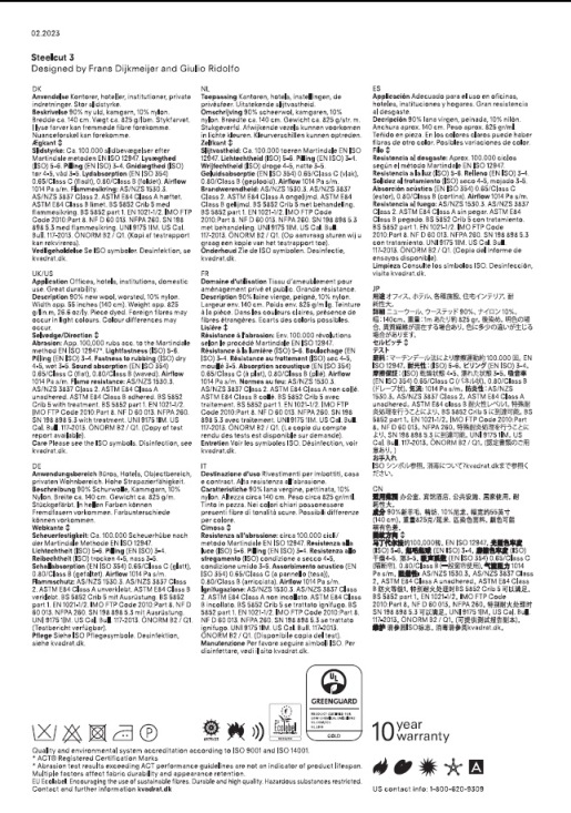 Carte Échantillon Steelcut 3 Kvadrat
