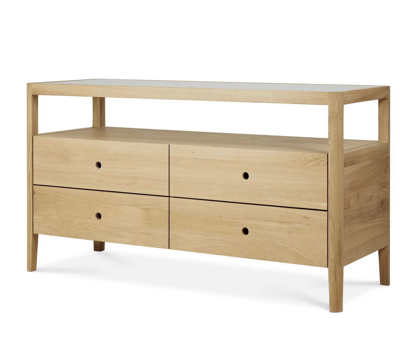 Commode Spindle avec 4 tiroirs en chêne Ethnicraft