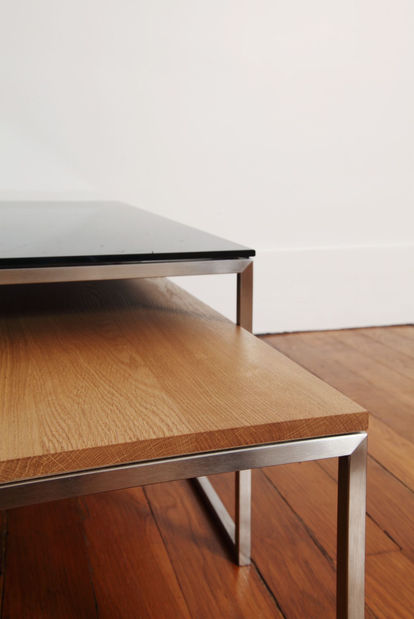 Moins H 5/2 verre ESG table basse clair Hans Hansen