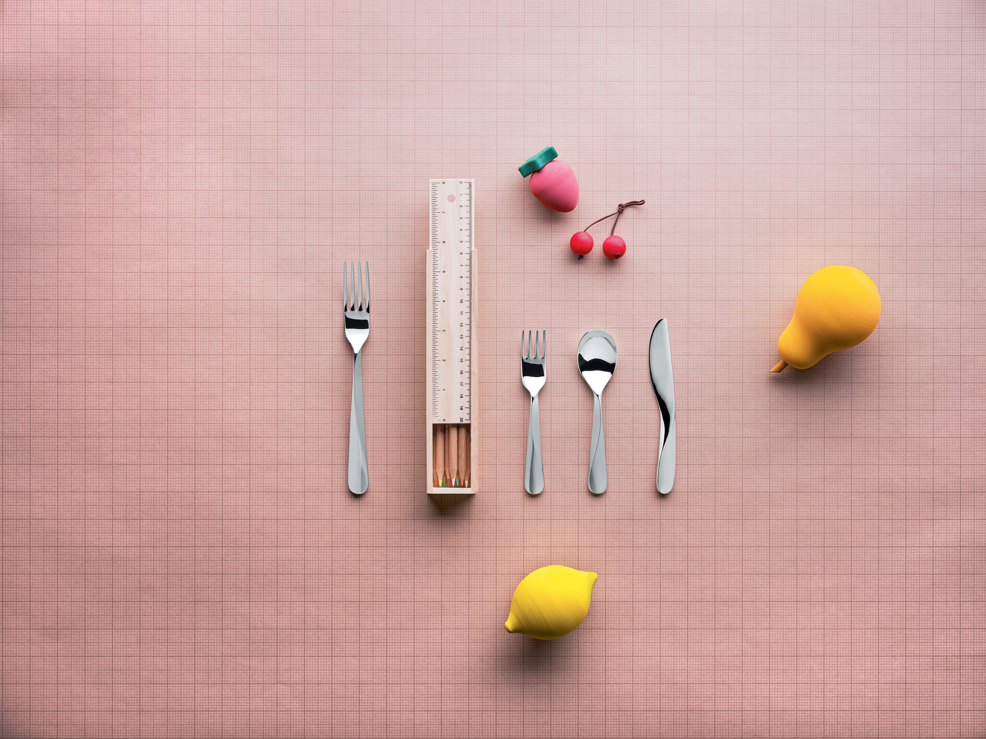 Giro Kids Collection Ensemble de Couverts pour Enfants en Acier Inoxydable Alessi