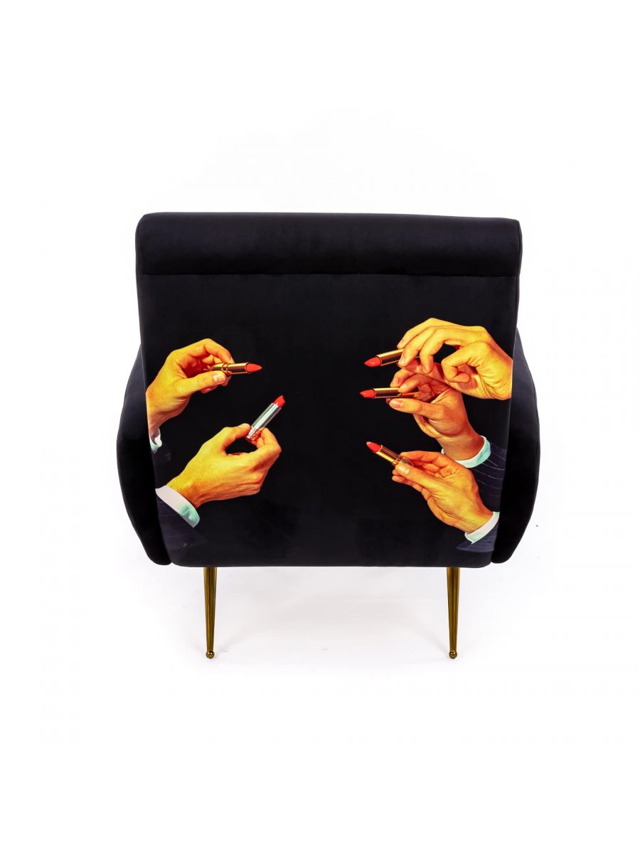 Toiletpaper fauteuil Lipsticks black Seletti