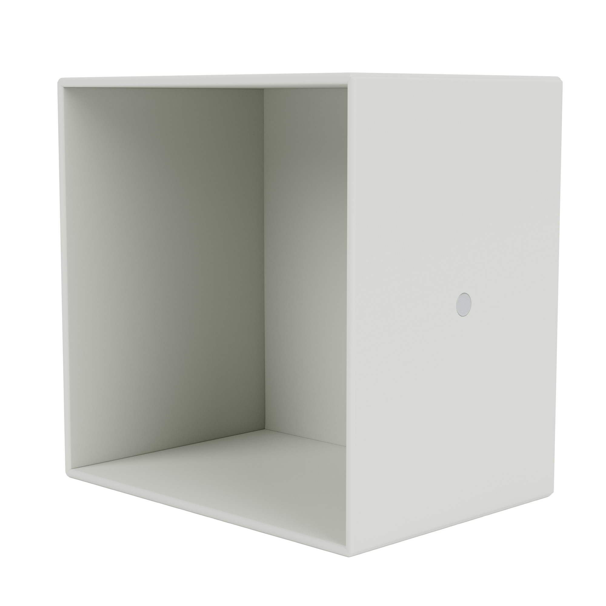 Weißes, offenes Montana Mini Modul zur Wandmontage oder als Nachttisch. Skandinavisches Design.