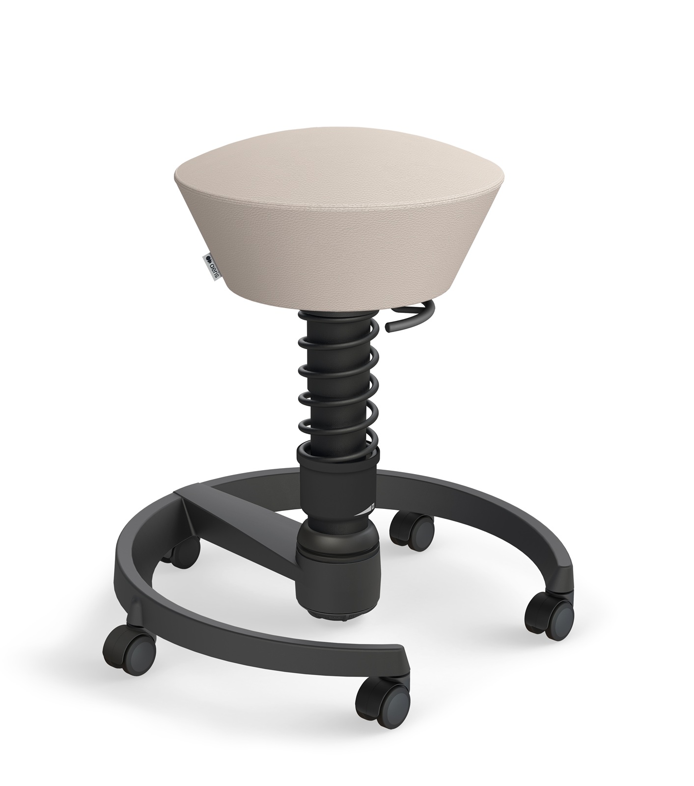 Tabouret à roulettes Swopper Cadre Noir / Cuir Uruguay Ice Aeris