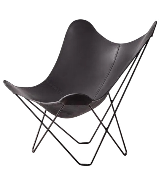 Pampa Mariposa Butterfly Chair Fauteuil graphite / piètement noir Cureo