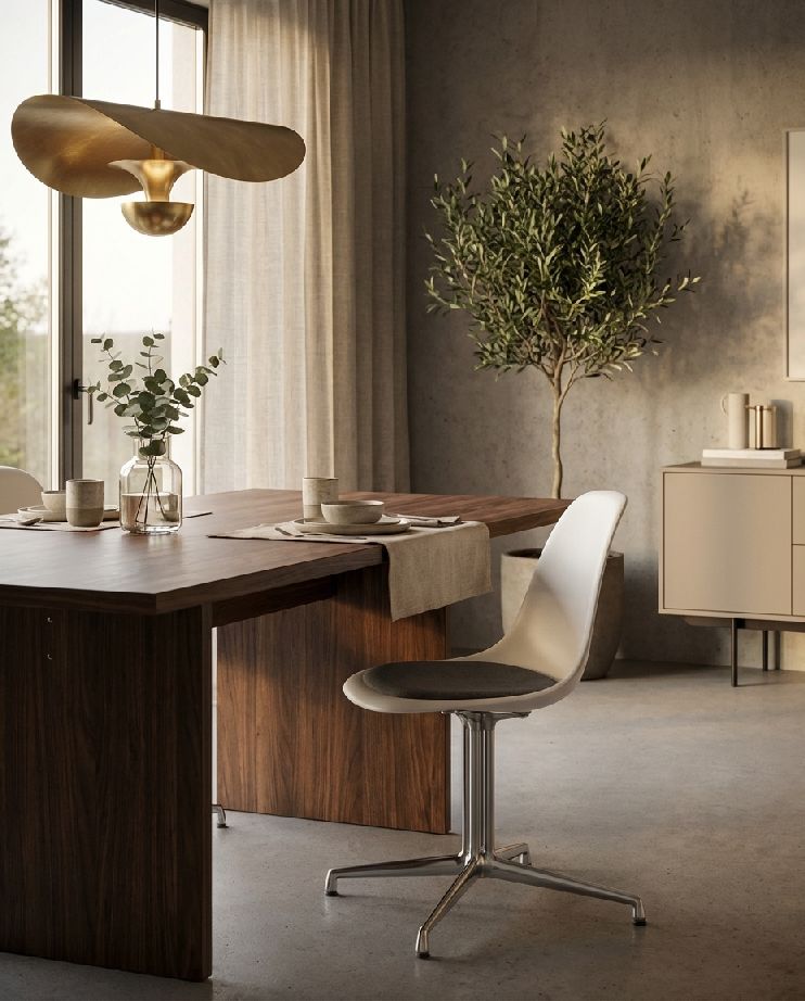 Eames Plasic Side Chair DSL RE chaise avec assise rembourrée Vitra 