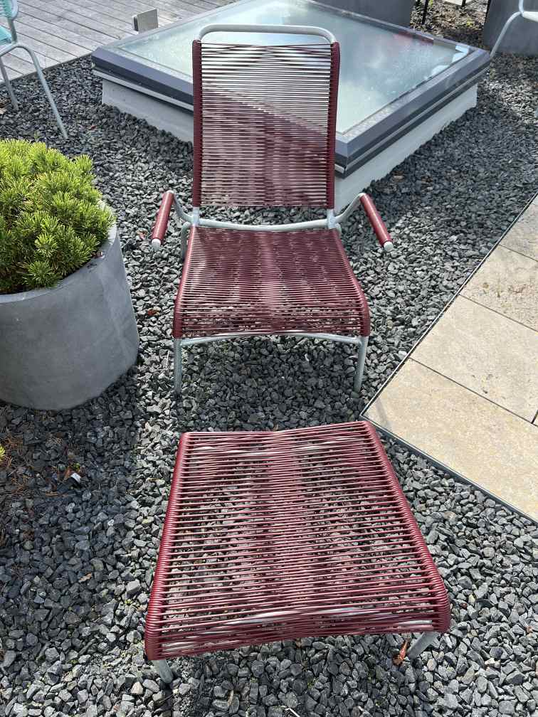 Altofer Lounge Fauteuil + Tabouret Combinaison Extérieur Embru Pièce d'exposition