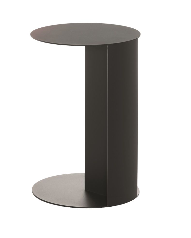 TO Side table Table d'appoint Plank Schwarzer TO Side Table Beistelltisch von Plank, moderner runder Tisch mit minimalistischem Design für Wohnzimmer und Büro.