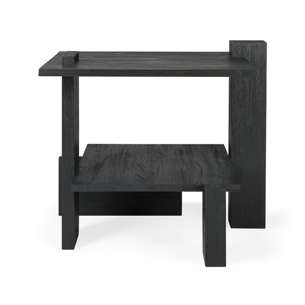 Teak Abstract Side table Table d'appoint Noir Ethnicraft