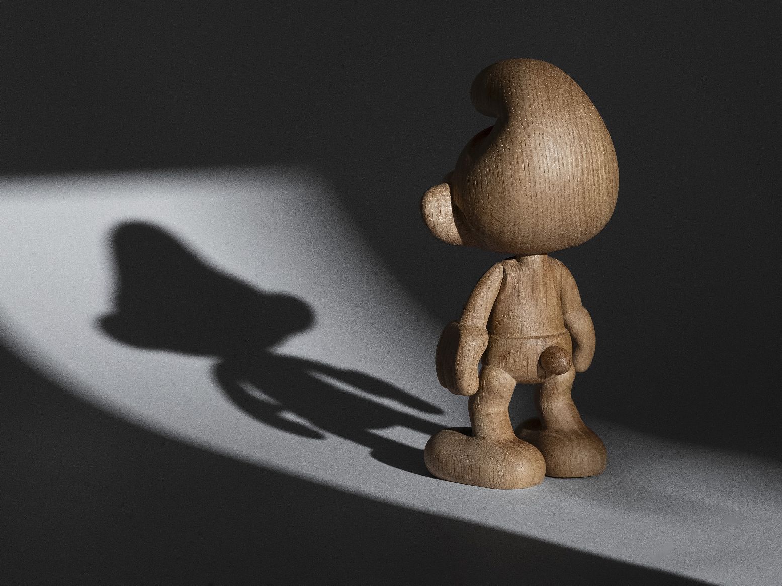 Petite figurine en bois Schtroumpf Boyhood