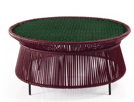 Caribe Chic Low Side Table Table d'appoint Outdoor ames Noir rouge / Vert mousse / Noir