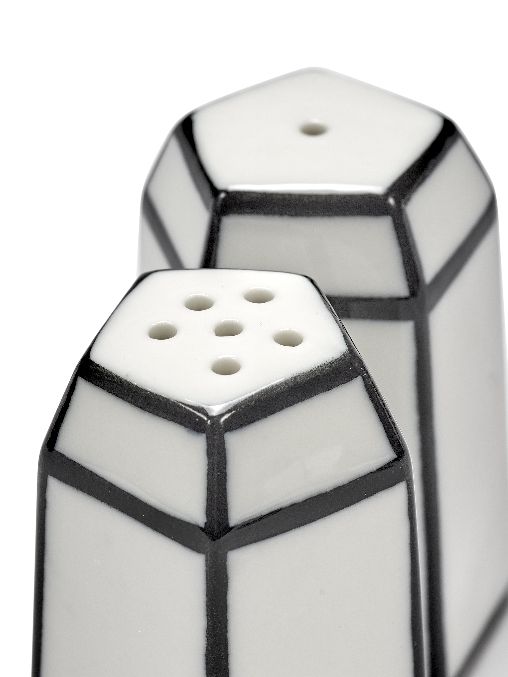 Set sel & poivre saupoudreuse blanc/noir Carte Blanche Serax