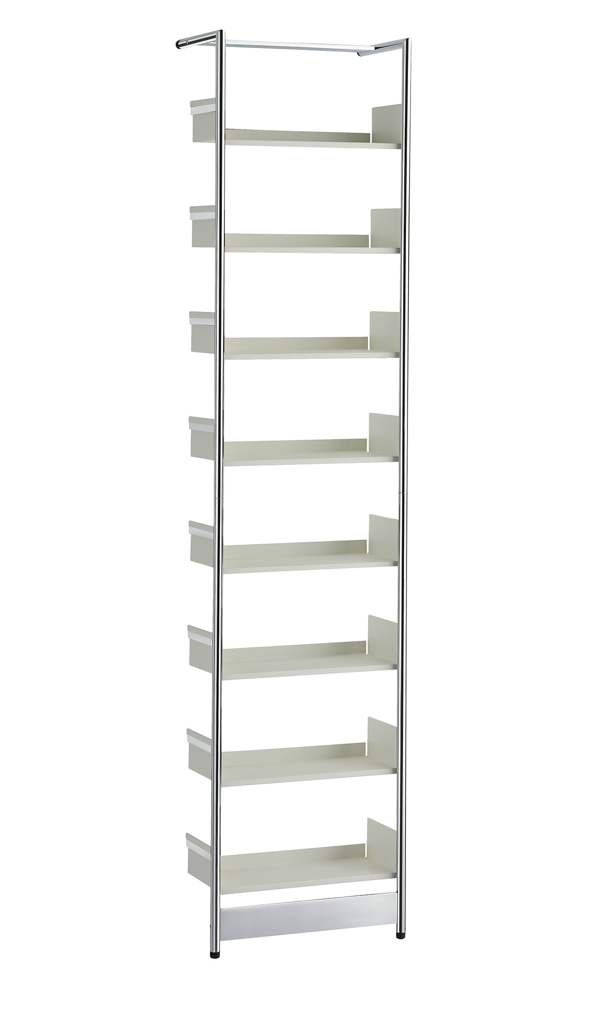 Pool 183 CD-Regal Mox Gestell chrom glanz Tablaren weiß