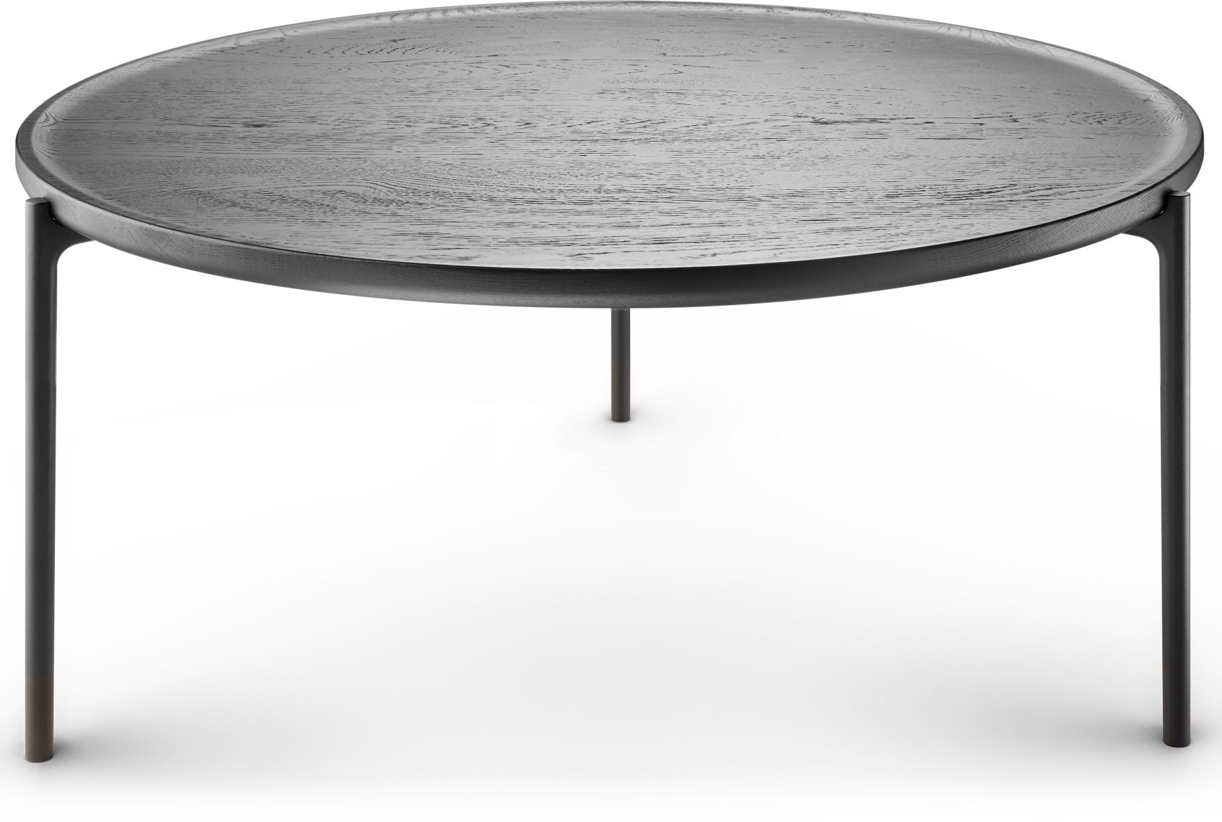 Savoye Tisch: Runder Couchtisch aus Eiche in Schwarz von Eva Solo, Durchmesser 90 cm.