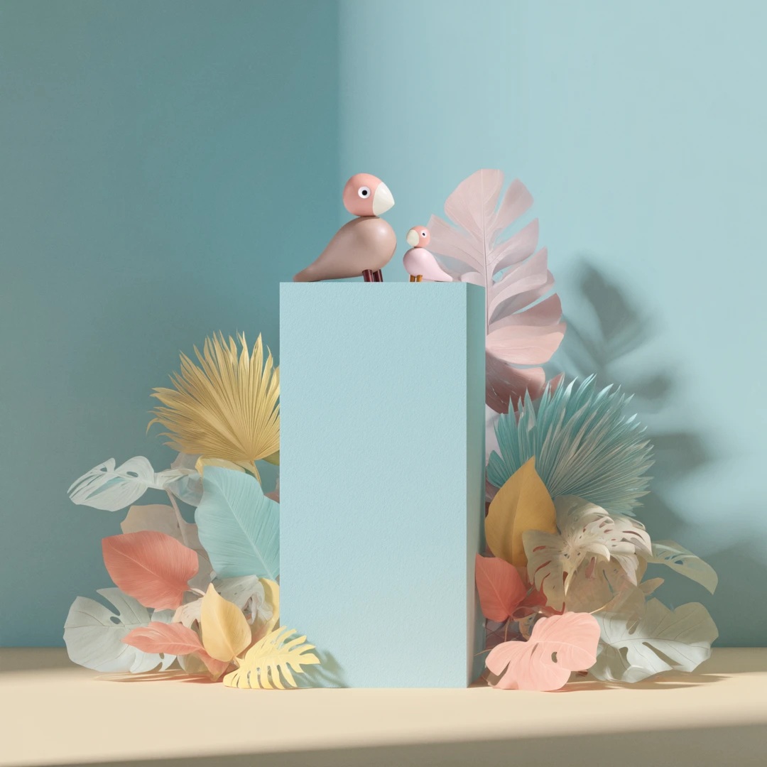 Liv & Lykke Rosa Oiseaux chanteur Kay Bojesen