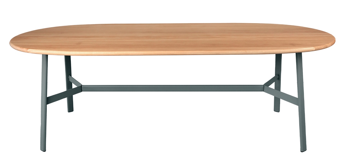 SO'O Table de salle à manger en chêne 220 × 95 cm (ovale) Intérieur Fermob