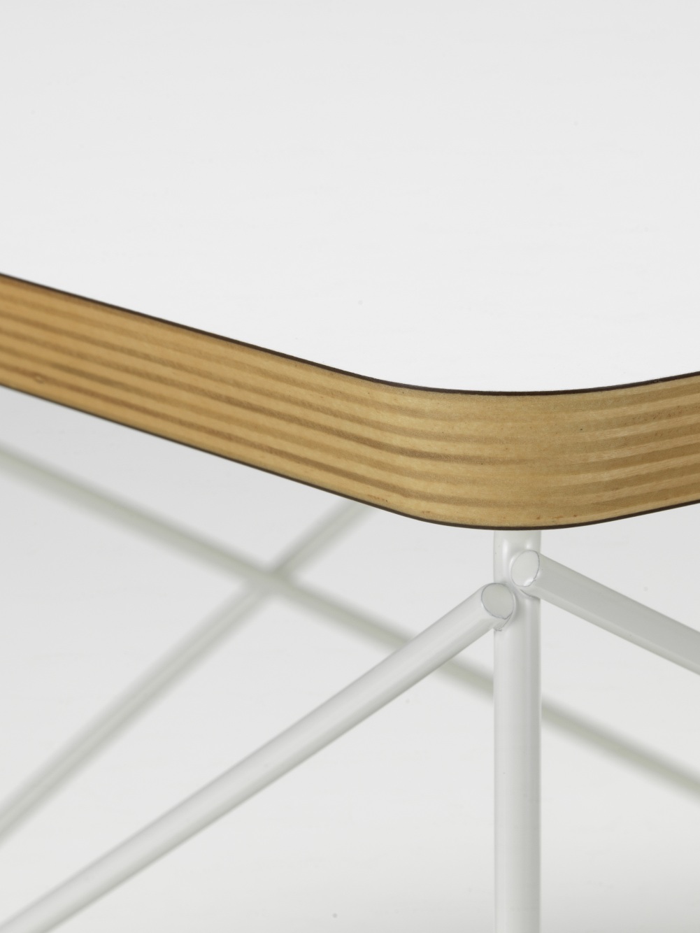 Occasional Table LTR Table d'appoint HPL Blanc Vitra Fil d'acier blanc revêtu par poudre
