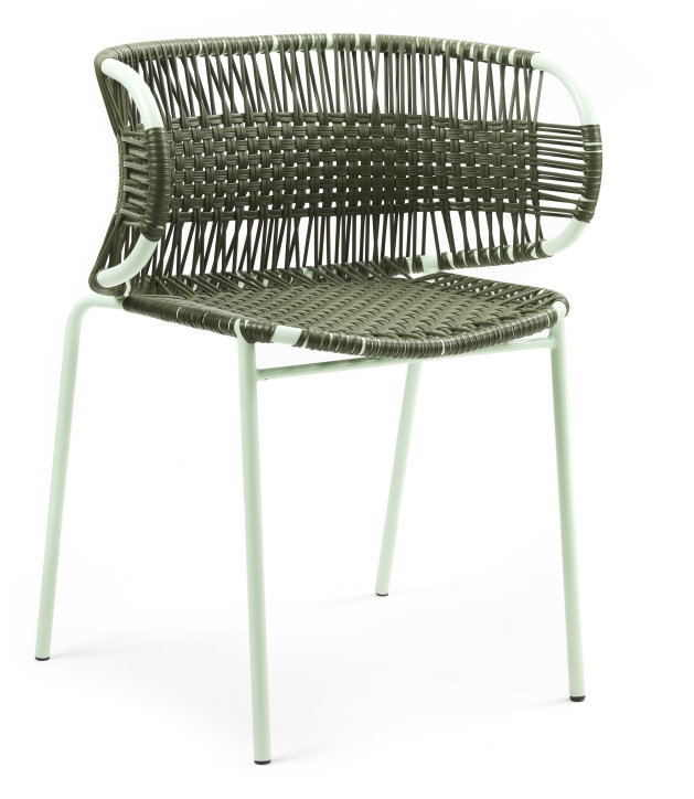 Cielo Stacking Armchair Chaise à accoudoirs empilable Outdoor ames Vert olive - Vert pastel
