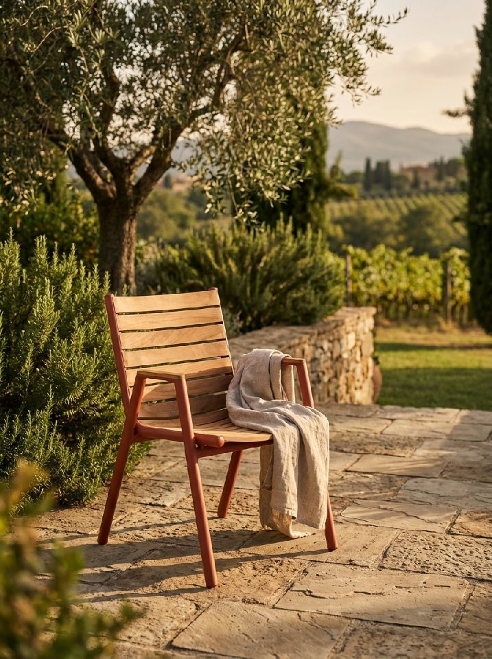 Pilotis fauteuil avec accoudoirs teck extérieur Fermob