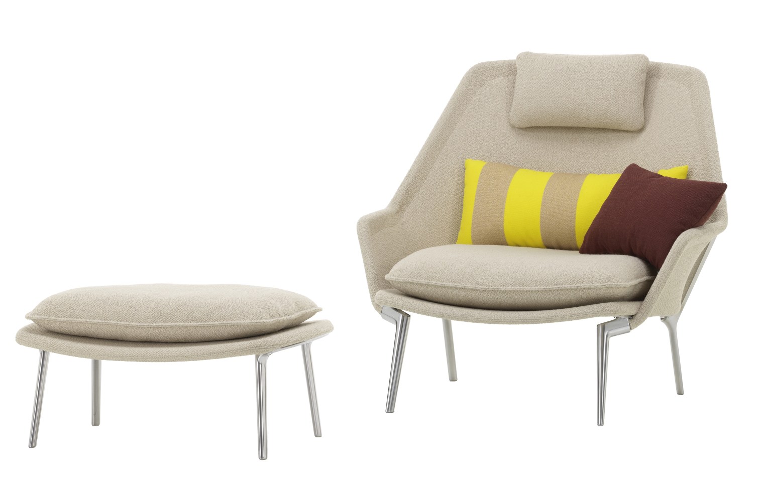 Slow Chair & Ottoman Fauteuil en tissu Vitra 