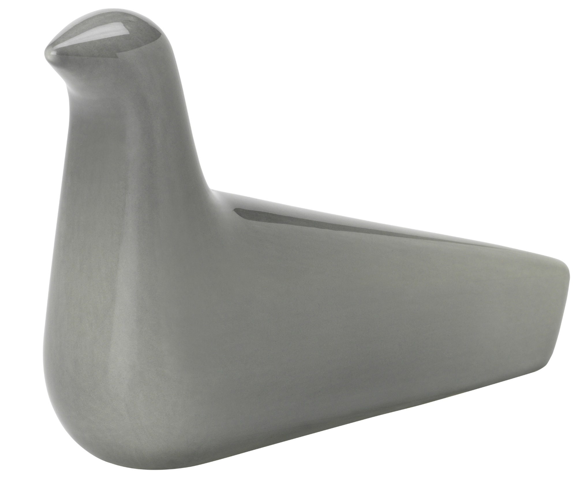 Moosgraue L'Oiseau Friedenstaube von Vitra, eine moderne Holzfigur als Dekoration für Wohnräume.