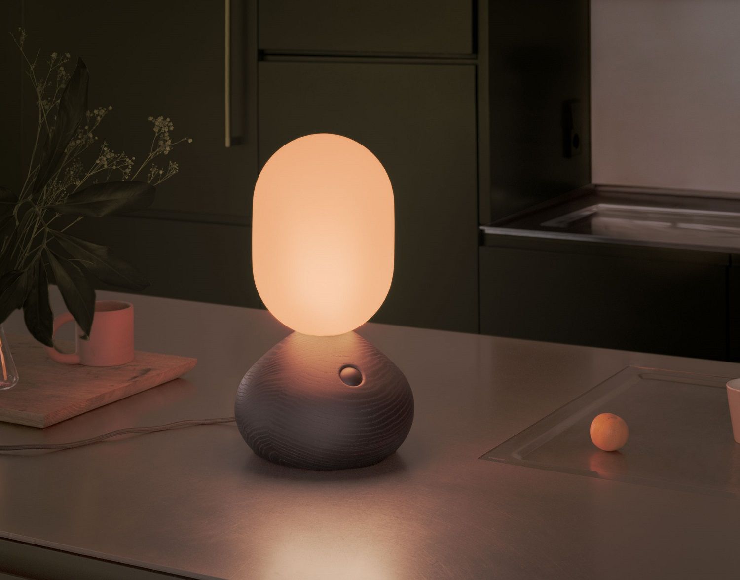 Sun Home Sculpture lumineuse / Lampe de table grise