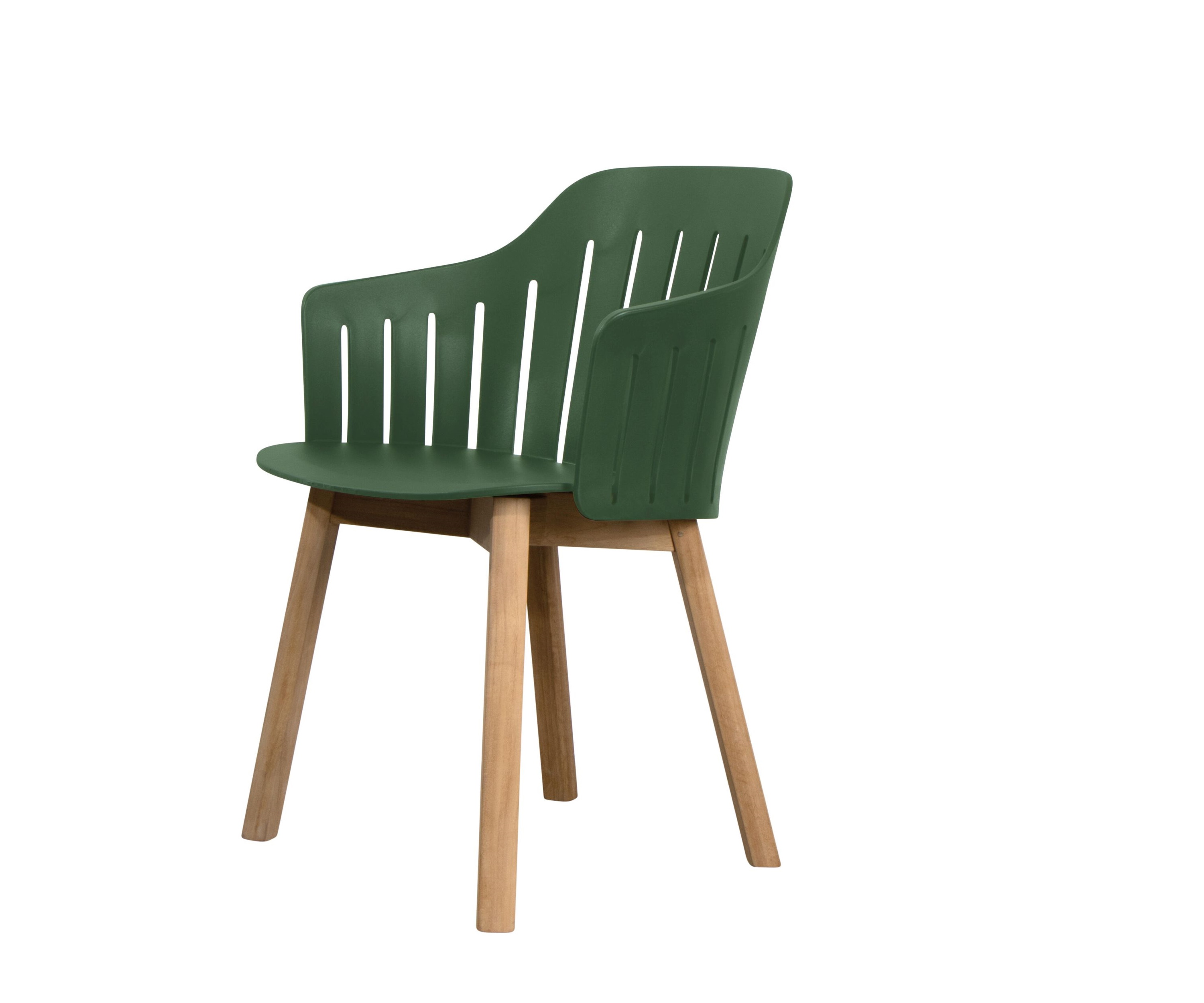 Choice Outdoor Chaise structure teck 4 pieds Cane-Line Vert foncé Dunkelgrüner Cane-Line Choice Outdoor Stuhl mit Teakholzbeinen. Moderner Gartenstuhl für Terrasse und Balkon.