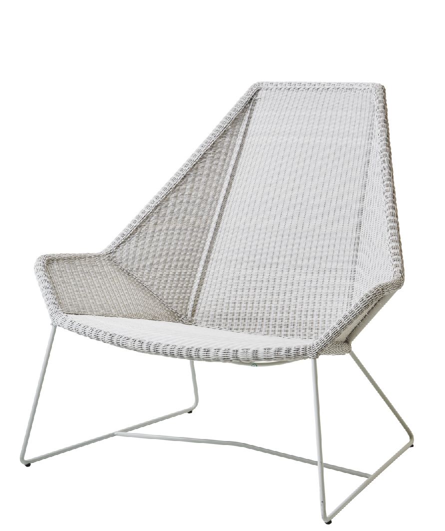 Breeze gris blanc Chaise d'extérieur haut dossier Cane-Line