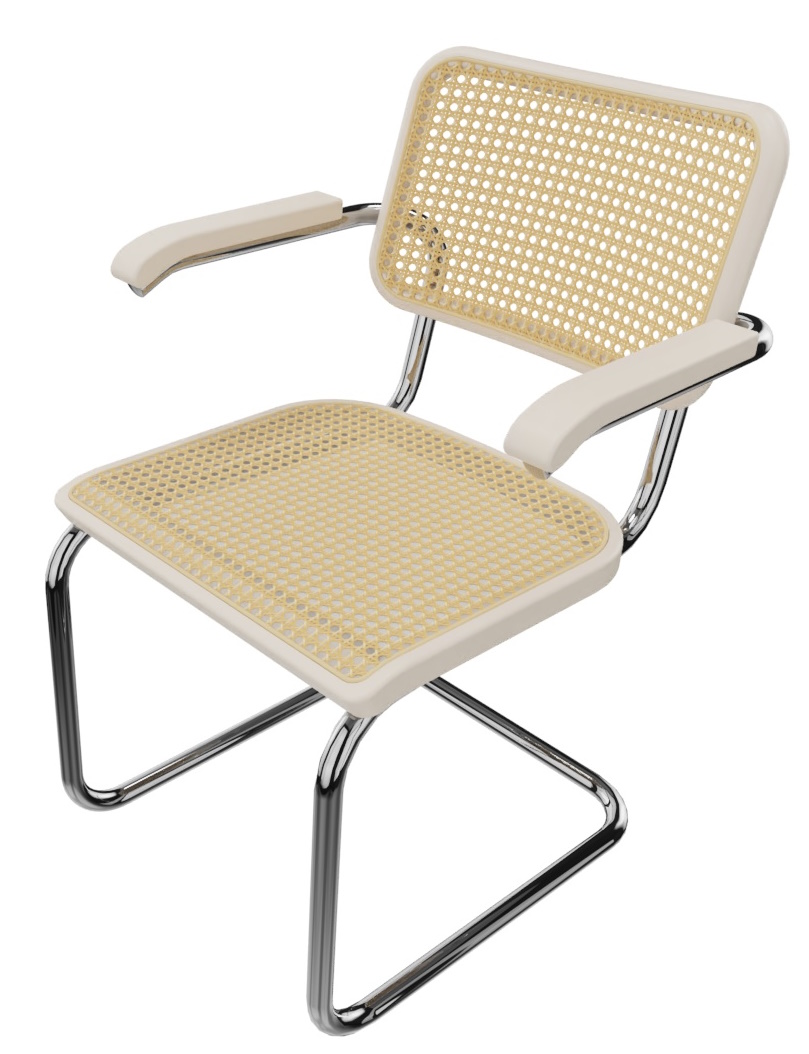 S 64 V Tube d'acier classique Chaise cantilever CHROME / BOIS BLANC LASIQUE Thonet OFFRE SPECIALE
