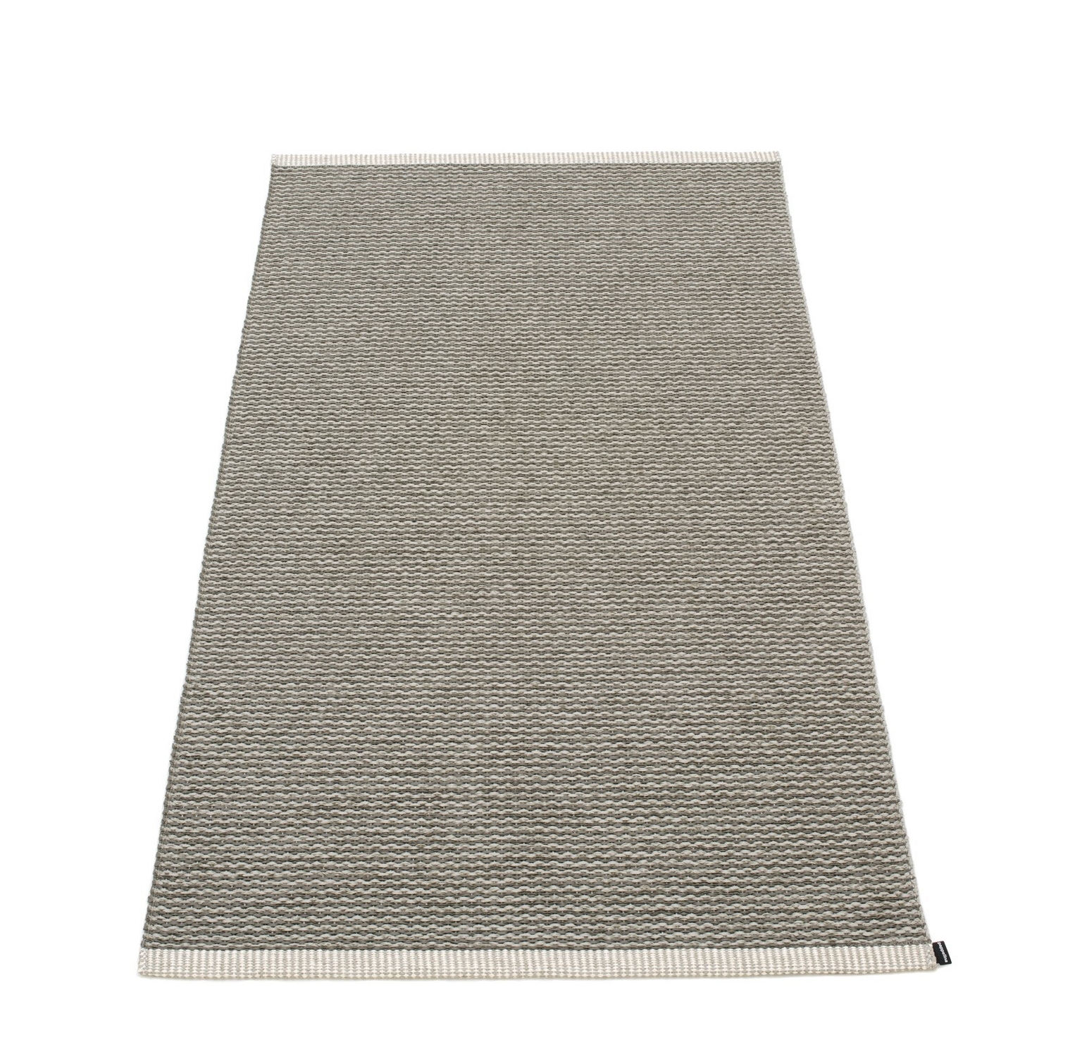 Pappelina Mono Teppich Charcoal 85x160 cm, gewebter Kunststoffteppich für Innen und Außen.