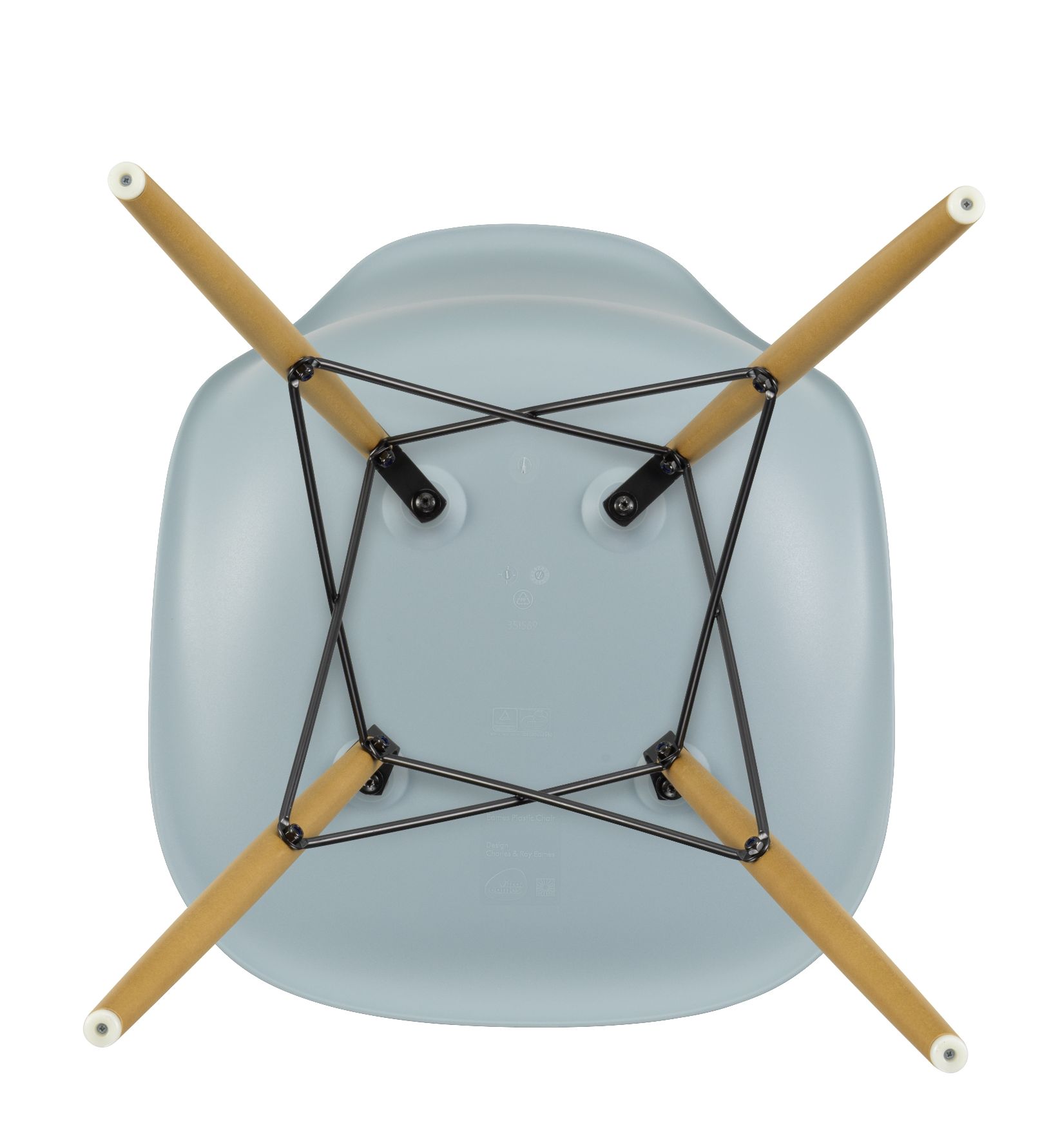 Chaise d'appoint Eames en plastique DSW Chair JAUNE ÉRABLE / GRIS GLACÉ Vitra OFFRE SPECIALE