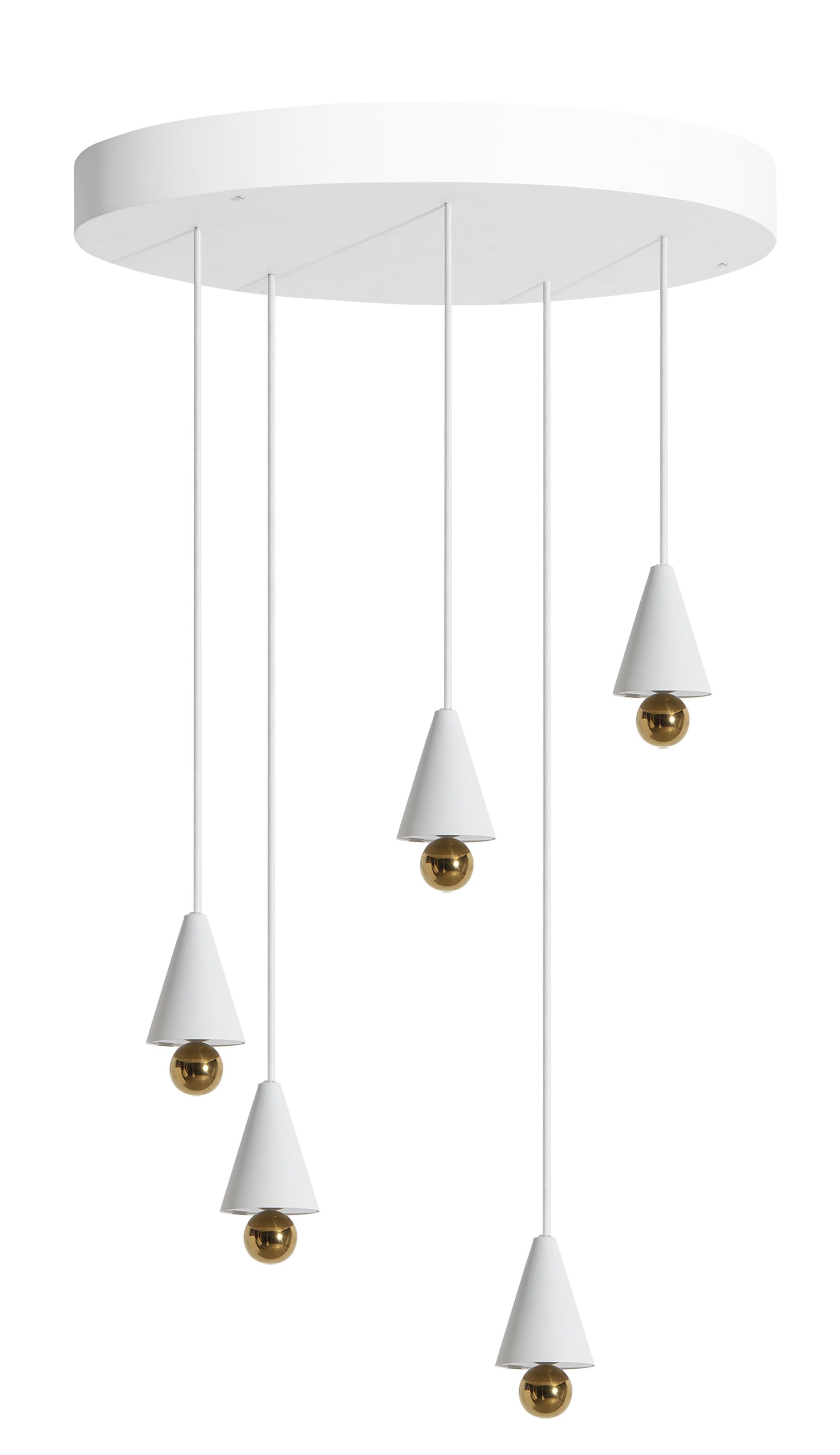 Cherry Pendant light Suspension 5-set Plaque ronde Petite Friture Blanc